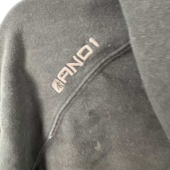 Vintage And1 Mens Black Basketball Hoodie With Zip Front & Pockets Y2K 90s READ - Picture 11 of 13